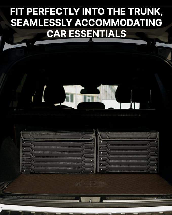 Owleys Car Trunk Organizer For Shoes - Storage Crate For SUV, Sedan Or Truck - Foldable Cargo Bin For Travel Gear & Sports Kits - Practical Holiday Gifts For Drivers (Highway 21.6 inch) - Image 9