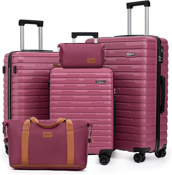 Cosbarn Luggage Sets 5 Piece Suitcases with Wheels, Suitcase Set ABS Hard Case Luggage with Spinner Wheels Durable Travel Luggage by Cosbarn