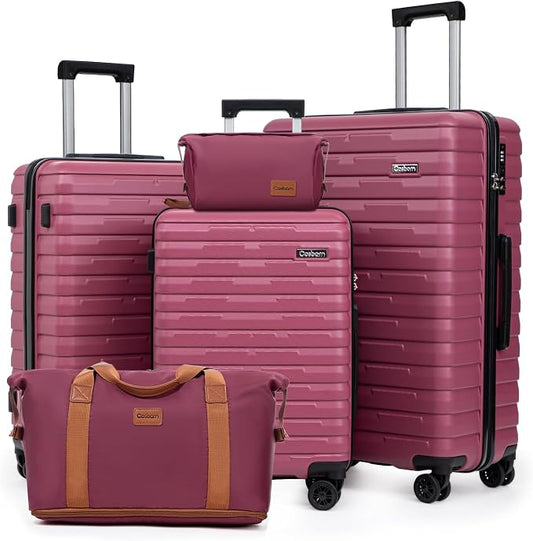 Cosbarn Luggage Sets 5 Piece Suitcases with Wheels, Suitcase Set ABS Hard Case Luggage with Spinner Wheels Durable Travel Luggage by Cosbarn
