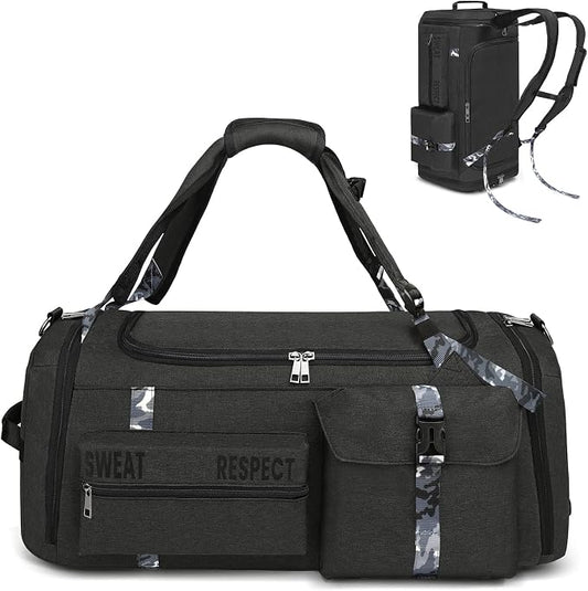 Cico Rider Gym Bags for Men Gym Duffle Bag Backpack 3-Way Sports Duffel Bags for Men with Shoe Compartment & Wet Pocket（Black） by CicoRider