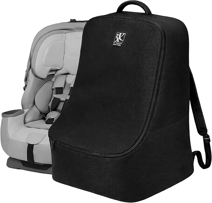 J.L. Childress Padded Backpack Car Seat Bag - Car Seat Travel Bag for Airplane, Cover Fits Most Baby & Infant Carriers & Boosters, Airport Accessories for Gate Check or Baggage Check - Ultimate, Black by JLChildressCoIncUSBaby