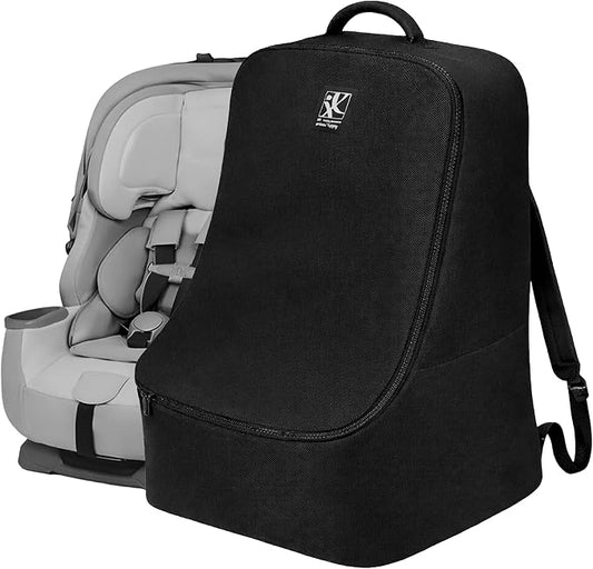J.L. Childress Padded Backpack Car Seat Bag - Car Seat Travel Bag for Airplane, Cover Fits Most Baby & Infant Carriers & Boosters, Airport Accessories for Gate Check or Baggage Check - Ultimate, Black by JLChildressCoIncUSBaby