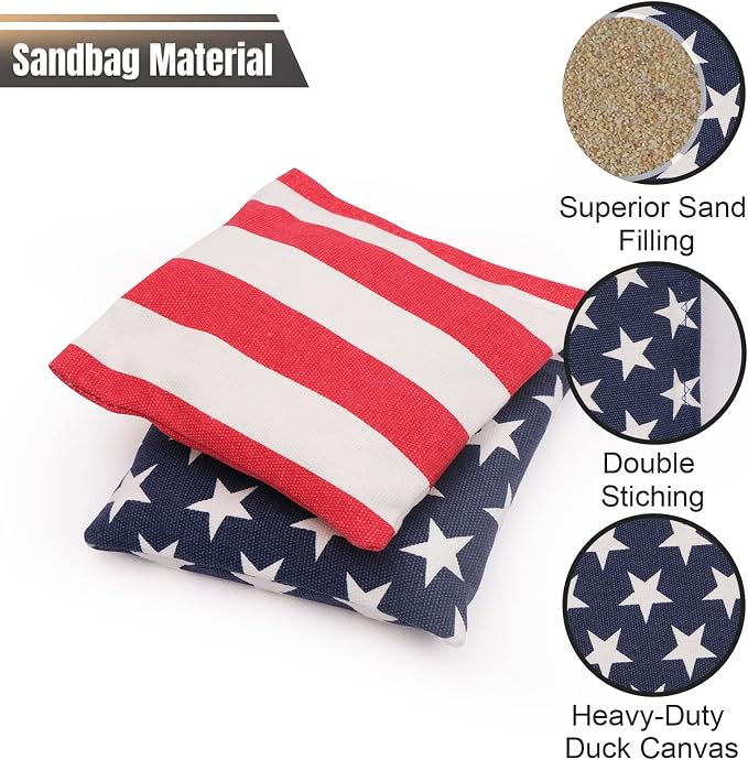 Cornhole Set 4x2 and 3X2 Regulation Size Corn Holes Sets with Carrying Bags & 8 Bean Bags Cornhole Boards Bean Toss Games for Adults Family Outdoor Beach Lawn Outside Backyard Games - Image 7