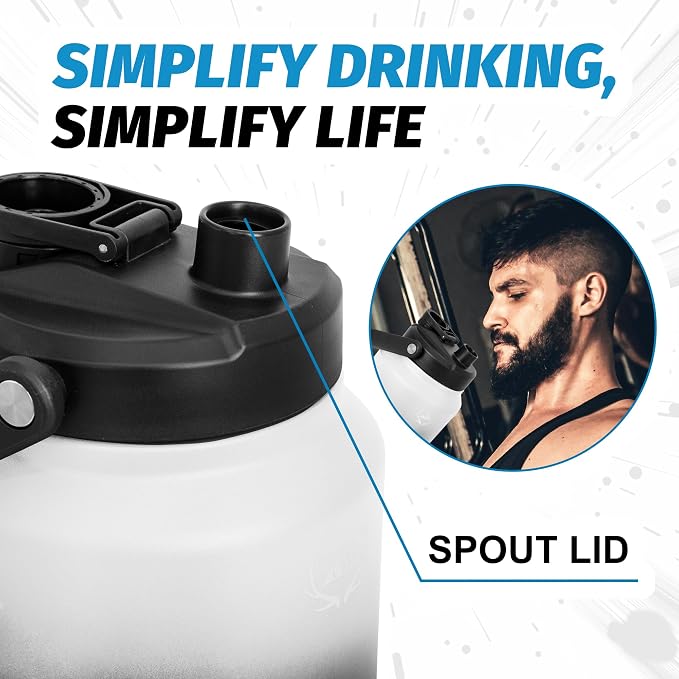NATURE PIONEOR 84 oz Insulated Water Bottle Jug with Carrier Bag | 18/8 Food-grade Stainless Steel, Double Vacuum Insulation, Wide-Mouth, Straw & Spout Lid, Strap, Camping, Hiking, Gym, Work - Image 3