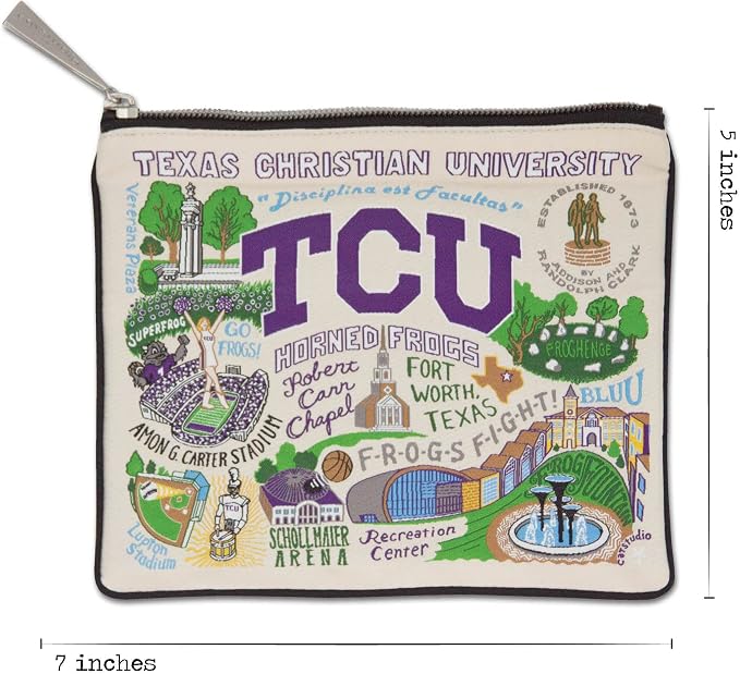 Catstudio Collegiate Zipper Pouch, Texas Christian University Travel Toiletry Bag, Ideal Gift for Alumni, Makeup Bag, Dog Treat Pouch, or Travel Purse - Image 6