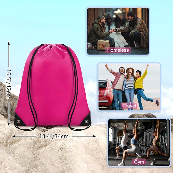 Grneric 28 Pcs Drawstring Backpack Bulk String backpack Drawstring Bags Cinch Sack Gym Sport Traveling String Bag for Men Women - Image 2