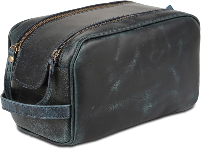 KomalC Travel Toiletry Bag – Premium Leather Dopp Kit for Men & Women with Water-Resistant Lining & Spacious Zippered Organizer - Image 3