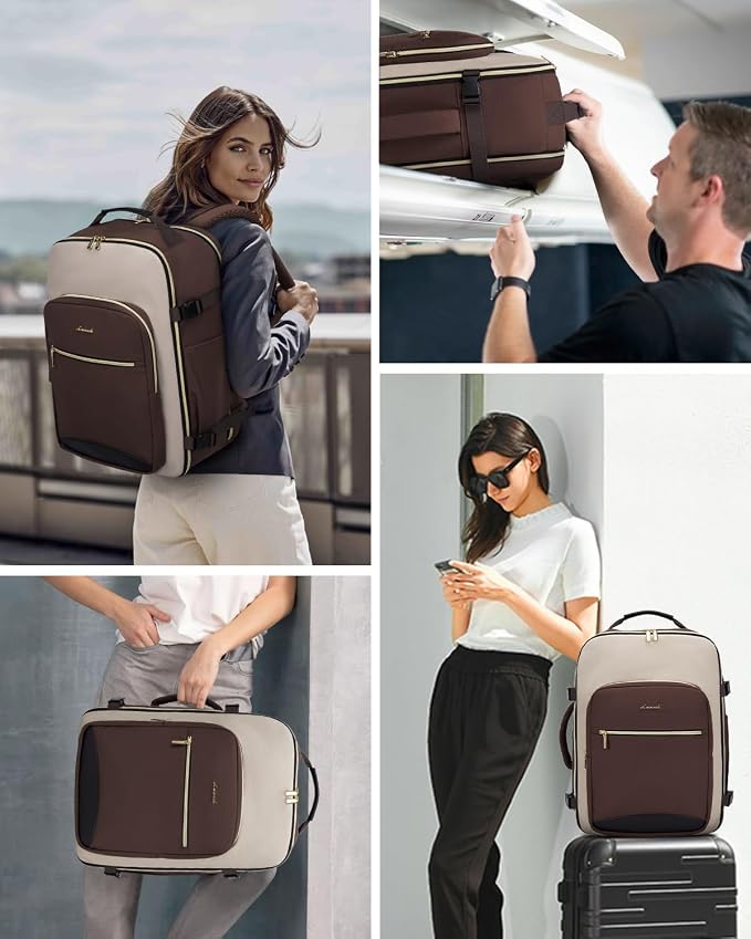LOVEVOOK 50L Travel Backpack for Women & Men, Airline Approved Carry On Luggage with 3 Packing Cubes, TSA Overnight Bags, Waterproof Personal Item Bag, Weekender Essentials Backpacks fits 17" Laptop - Image 8