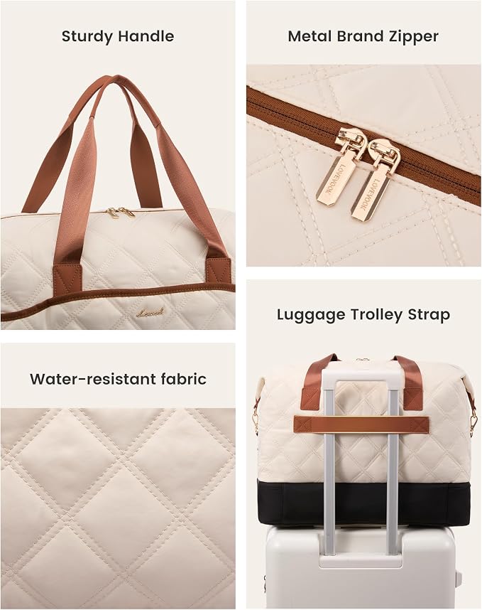 LOVEVOOK Travel Carry On Bag for Women, Lightweight Weekender Bags with Shoe Compartment, Wet Pocket, Hospital Overnight Bags for Women Labor Delivery, Personal Item Duffle Bag for Gym, Sport - Image 6