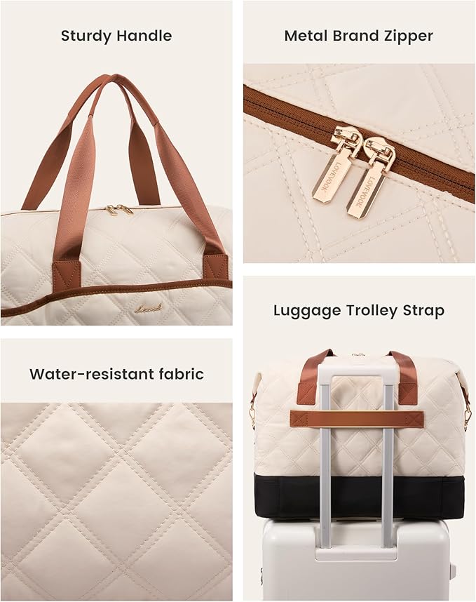 LOVEVOOK Travel Carry On Bag for Women, Lightweight Weekender Bags with Shoe Compartment, Wet Pocket, Hospital Overnight Bags for Women Labor Delivery, Personal Item Duffle Bag for Gym, Sport - Image 5