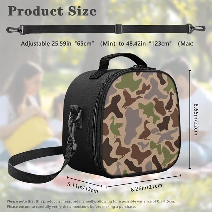 Duck Hunting Camo Boys Backpack Set 4-Piece, Waterproof Camouflage School Bag with Insulated Lunch Box & Pencil Case, Lightweight Outdoor Bookbag for Kids Ages 5-12 Grades K-5 - Image 5