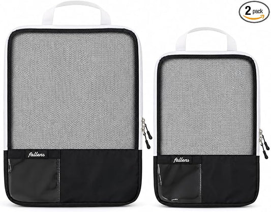 2 Set Luxury Compression Packing Cubes for Travel - Lightweight Luggage Organizer Bags - Durable Space Saver Bags - Travel Essentials by Aboutus