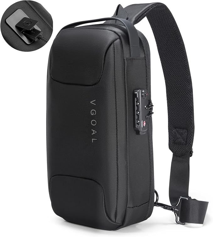 VGOAL Anti Theft Crossbody Bag Sling Bag for Men Anti Theft Sling Backpack Mini Backpack Daypack Crossbody for Travel Sport Running Hiking (FG6315) by VGOAL