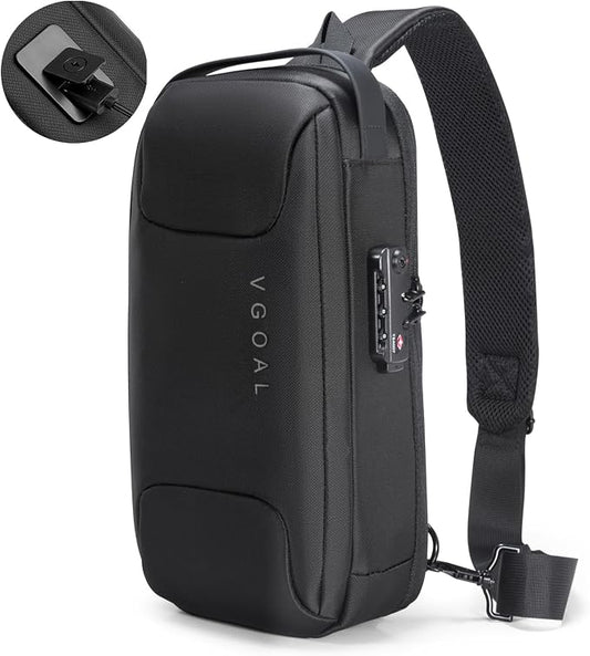 VGOAL Anti Theft Crossbody Bag Sling Bag for Men Anti Theft Sling Backpack Mini Backpack Daypack Crossbody for Travel Sport Running Hiking (FG6315) by VGOAL