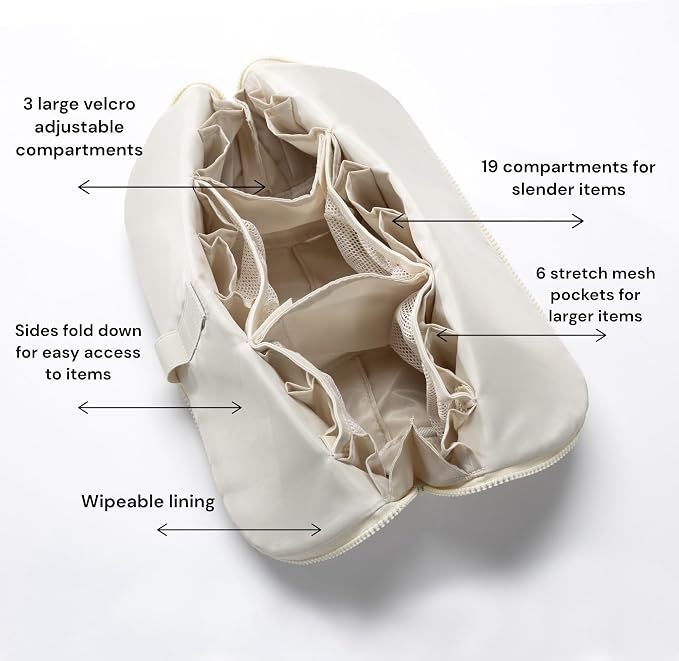 THE VERTI-Vertical Waterproof Makeup & Toiletry Bag | 23-Pocket Organizer with Upright, Fold-Down Design for Skincare, Toiletries & Essentials (Snake, Large) - Image 4