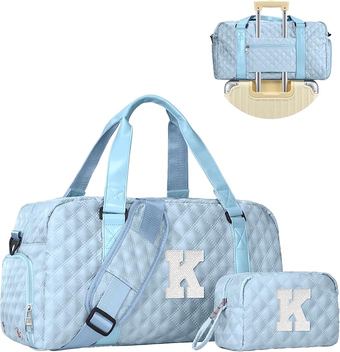 Elilier Personalized Duffle Bag Women Girls Gift: Letter Carry on bags, Dance Cheer bag Sports for Girl, Kid Gymnastics Bags, Birthday Gifts for Women Girls Kids Teens Mom Teacher by Elilier