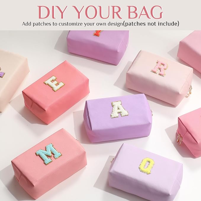 100 Pack Aesthetic Makeup Bags Bulk PU Leather Cosmetic Pouches Waterproof Toiletry Bags Makeup Pouches Bulk for Teen Girls Women Party Gift Travel Storage Back to Teacher Gift (Pink Purple) - Image 3
