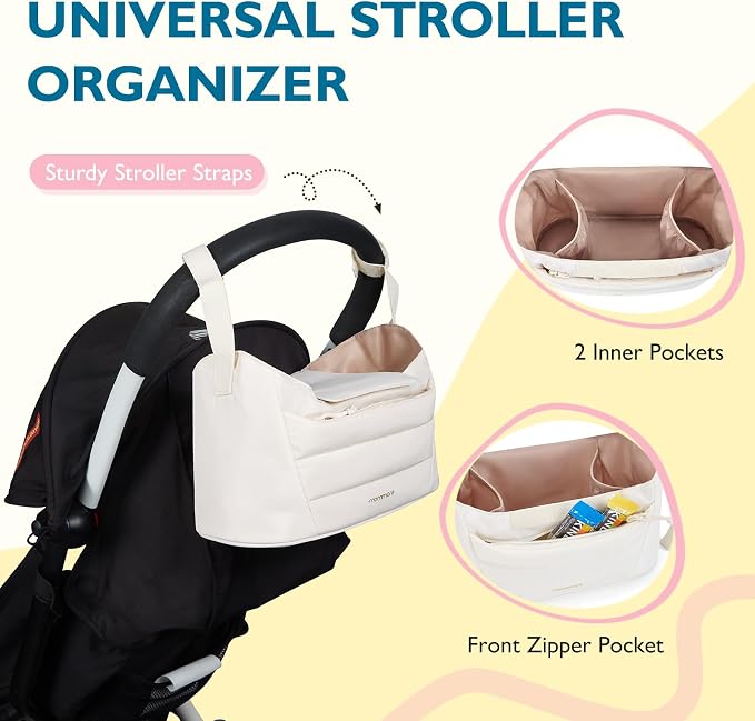 mommore Diaper Bag Tote with Stroller Organizer Puffer Bag Large Capacity Baby Bag with Changing Pad for Travel, Hospital - Image 4