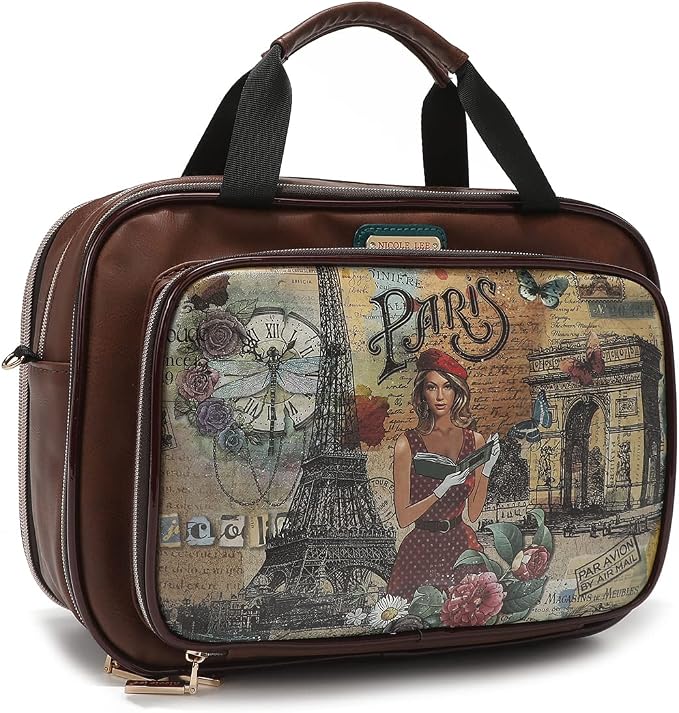 Nicole Lee Cosmetic Makeup Bag for Women - Multi Organization Toiletry Travel Bag with 5 Compartments (Paris Fashion Week) - Image 4
