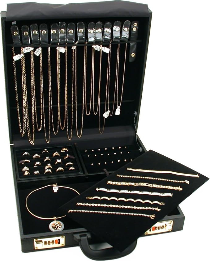 Large Jewelry Travel Attache Presentation Display Case by FindingKing
