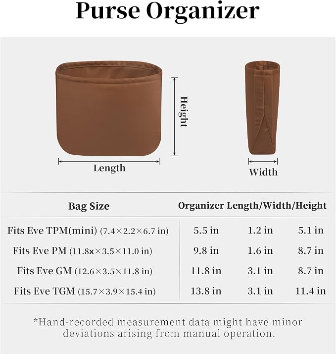 Purse Organizer Insert for Luxury Bag - Satin & Lightweight Fabric with Inside Pockets, Portable for Commute, Travel, Shopping, and Evening, Multicolor Options, Fits Evelyne 16/18 TPM(Gold, TPM) - Image 8