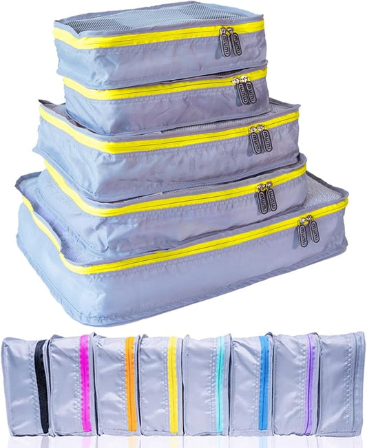 MUMI Packing Cubes for Travel - 5 Set Luggage Organizer Bags, Yellow | Travel organizer bags for suitcases, carry on and backpack; holds clothes, kids items and accessories by MUMI