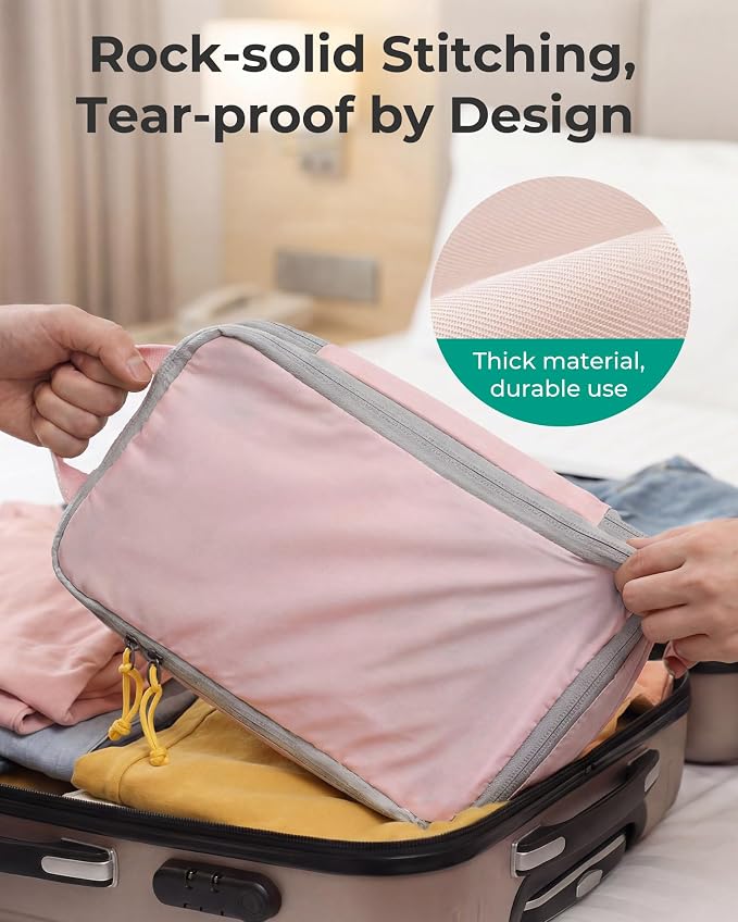 BAGSMART 6 Set /4 Set/2 Set Compression Packing Cubes for Travel, Lightweight Luggage Organizer Bags, Durable Space Saver Bags Travel Essentials - Image 6
