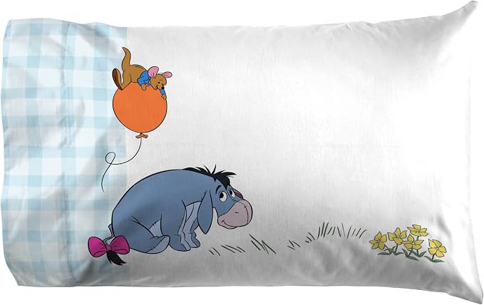 Jay Franco Kids Sheet Set with Fitted, Flat Sheets & Pillow Cover - Ultra-Soft Bedding with Pillowcase for Room Decor, White - Winnie The Pooh, 4 Piece Queen - Image 4