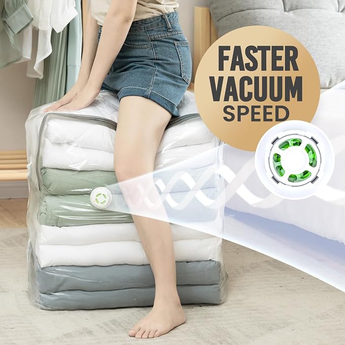 TAILI Vacuum Storage Bags 4 Pack, Extra Large Cube (40x28x18x18 Inch), Super Jumbo Vacuum Seal Bags for Bedding Comforter, Blanket, Closet Space Saving, Cream - Image 7