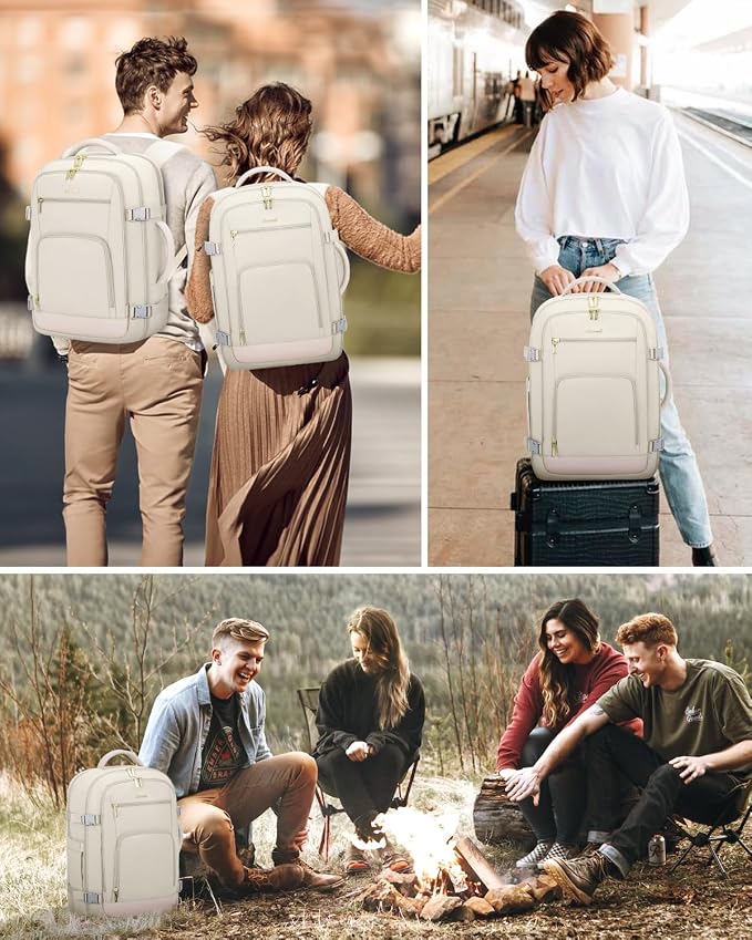 LOVEVOOK 50L Large Travel Backpack for Women Flight Approved, Carry on Backpack for Airplanes, Personal Item Travel Bag, Waterproof 18 Inch Laptop Backpack, Business Weekender Overnight Daypack, 4Pcs - Image 8