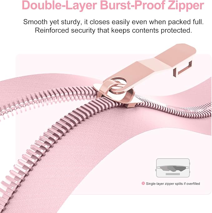 NZBZ Vintage Luggage Sets for Women Retro Suitcase Cute Vintage Expandable Luggage of 3 (Blush Pink, 20inch & 24inch & 28inch) - Image 6
