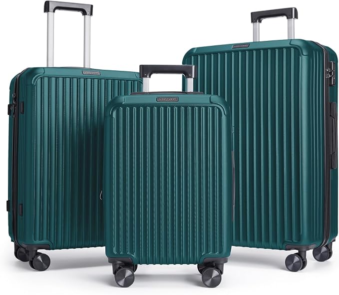 LIGHT FLIGHT 3 Piece Luggage Sets With Spinner Wheels Hardshell TSA Lock | Durability, Spinner Wheels, Hardside Lightweight, TSA Lock, Durable, PC+ABS, Mobility, by LIGHTFLIGHT