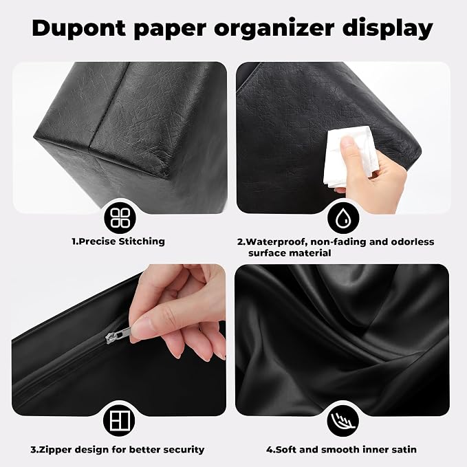 DGAZ Lightweight Purse Organizer Insert for GYARD-Anjou/Artois/SaintLouis Bags,silk and DupontPaper handbag inner for Luxury Bag(Black,AnjouMini) - Image 9