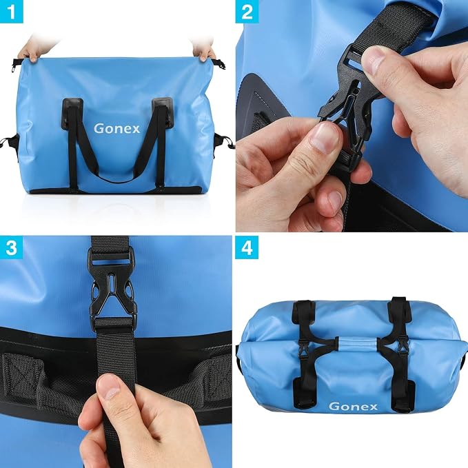 Gonex Extra Large Waterproof Dry Duffel Bag, Roll-Top PVC Gear Bag | Waterproof PVC, Roll-Top Closure, Wet Pocket, Shoulder & Hand Carry, Kayaking, Paddleboarding, Travel - Image 8