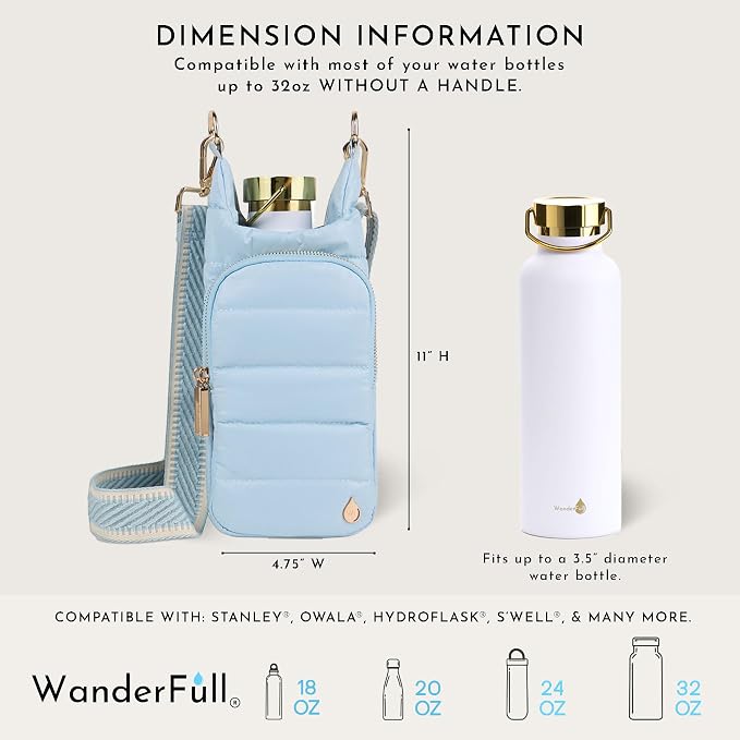 WanderFull Original HydroBag Crossbody Water Bottle Holder with Phone Pocket, Fits Water Bottles up to 32 oz - Image 5