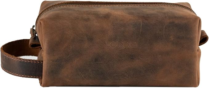 Londo Genuine Leather Travel Toiletry, Makeup, Shaving Organizer Bag - Dopp Kits - Unisex - Image 2