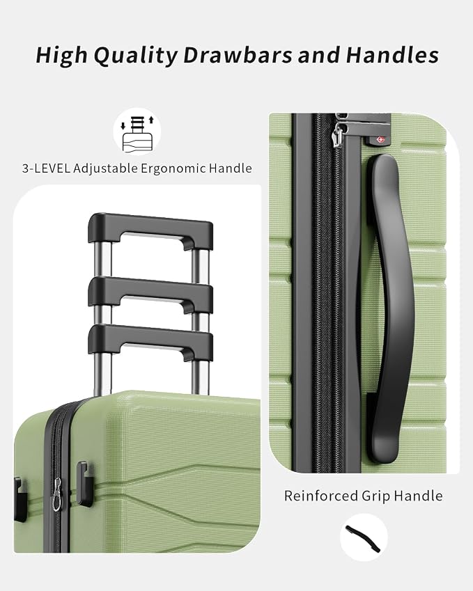 3 Piece Luggage Set, 20/24/28 Inch Expandable Luggage Sets with Spinner Wheels, ABS+PC Hardshell Suitcases, Suitcase Set with Double-Layer Explosion Zipper, TSA Lock - Image 6