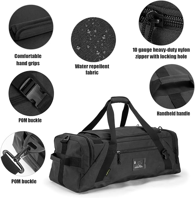 65L Large Duffle Bag | Gym Bags For Men, Weekend Bag For Women, Travel Backpack Carry On, Sports Duffel Bag - Image 5