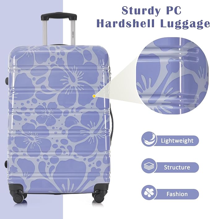 Merax Luggage Sets 3 Piece, Hardside Suitcase Set with Spinner Wheels | Lightweight 20+24+28 IN Suitcase with Carry on Luggage, Blue - Image 3
