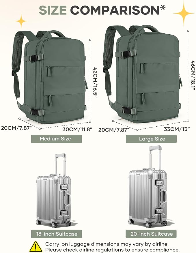 coofay Travel Backpack For Women Men Airline Approved Carry On Backpack Flight Approved Waterproof Sports Luggage Backpack Casual Daypack Small Hiking Backpacks - Image 4