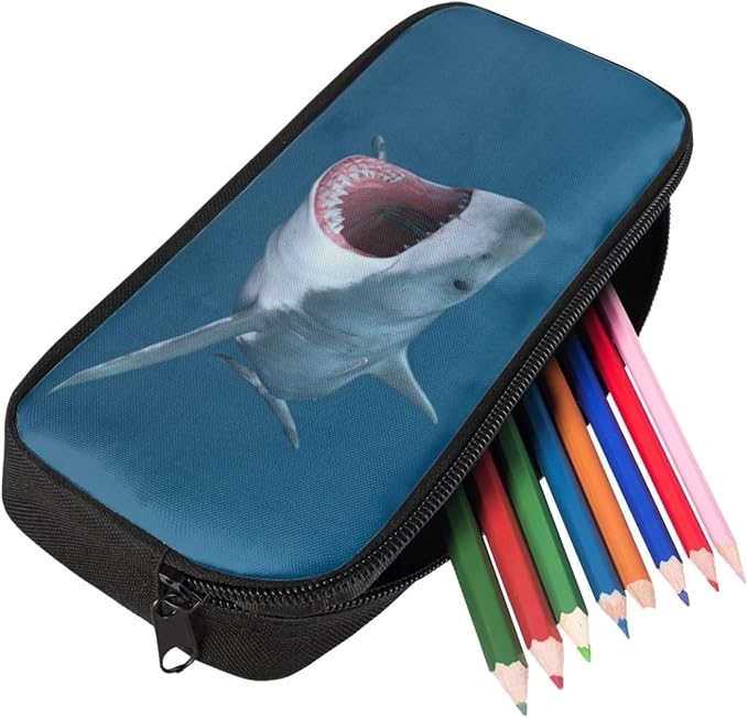 Kids Novelty Animal Backpack and Lunch Box for Boys Girls Student Lightweight 17 Inch School Shark Backpack with Lunch Bag Pencil Case Kids Comfy Padded Black Large Bookbag - Image 5