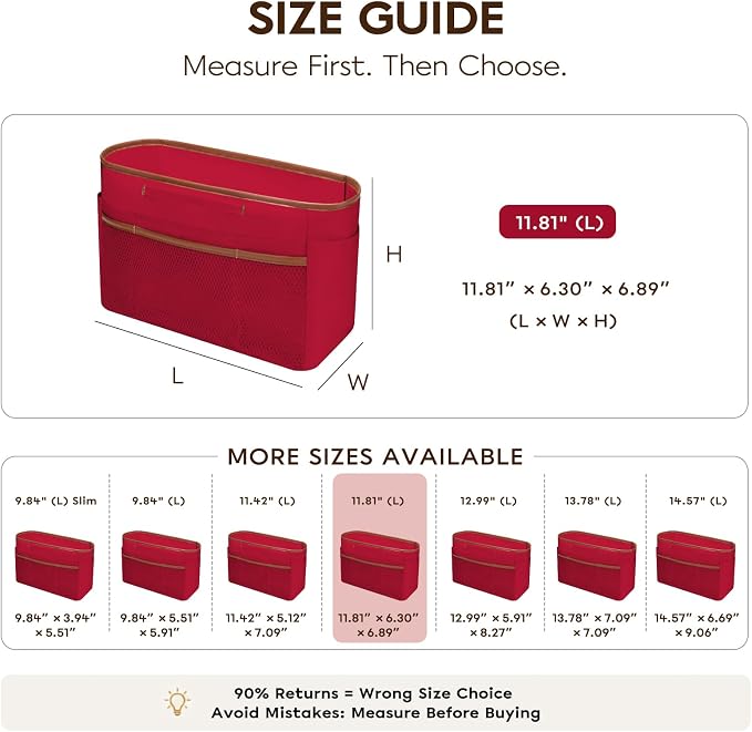 GIVLEFLY Purse Organizer Insert for Tote Bag, 11.81 Inch Satin Bag Organizer with Zipper Pocket, Multi Pocket Handbag Organizer - Image 4