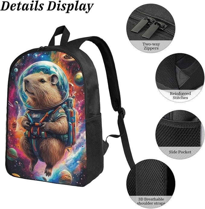 Animal Kid Backpack Set with Lunch Bag & Pencil Case Large Capacity School Bag 17 Inch Bookbag for Boy Girl - Image 5