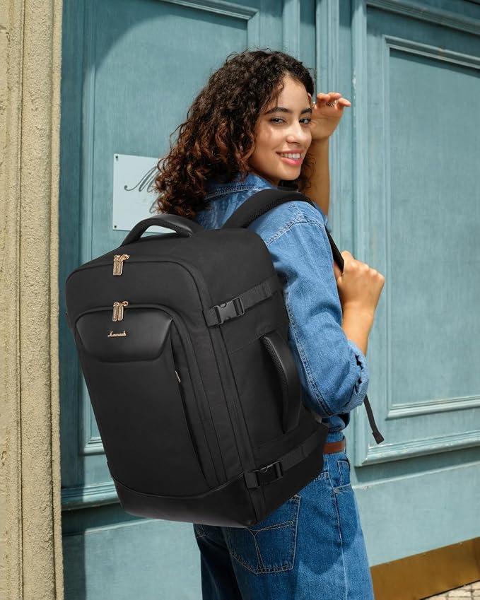 LOVEVOOK 50L Travel Backpack for Women Men, Large Carry on Backpack for Airplanes TSA Personal Item Travel Bag fits 17.3" Laptop, Waterproof Weekender Essentials Airline Approved with 2 Packing Cubes - Image 2