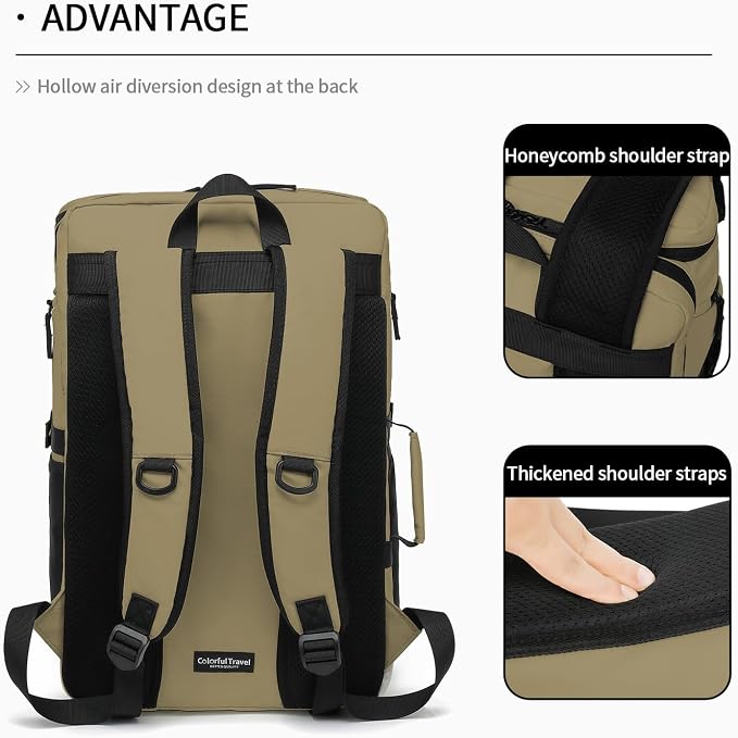 Kalesi Gym Duffle Tennis Bag Backpack 4-Way Waterproof with Shoes Compartment for travel Sport Hiking laptop (Wood color) - Image 8