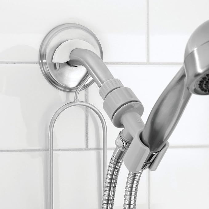 iDesign Hanging Handheld Shower Hose Caddy, Chrome | Storage for Shampoo, Conditioner, Body Wash - Image 5
