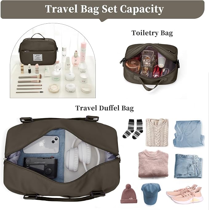 Weekender Bags for Women, Personal Item Travel Bag with Shoes Compartment | Overnight Travel Duffel Bag with Toiletry Bag, Airplane Friendly Carry-On Bag - Image 3