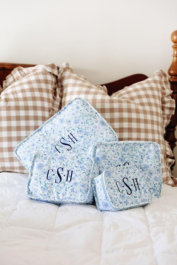 Personalized Packing Cube Set – Monogram Travel Organizer for Suitcase, Floral Polyester Luggage Cubes, Set of 3, Set of 4 or XL, Graduation or Mother’s Day Gift (Peony, Set of 3) - Image 8