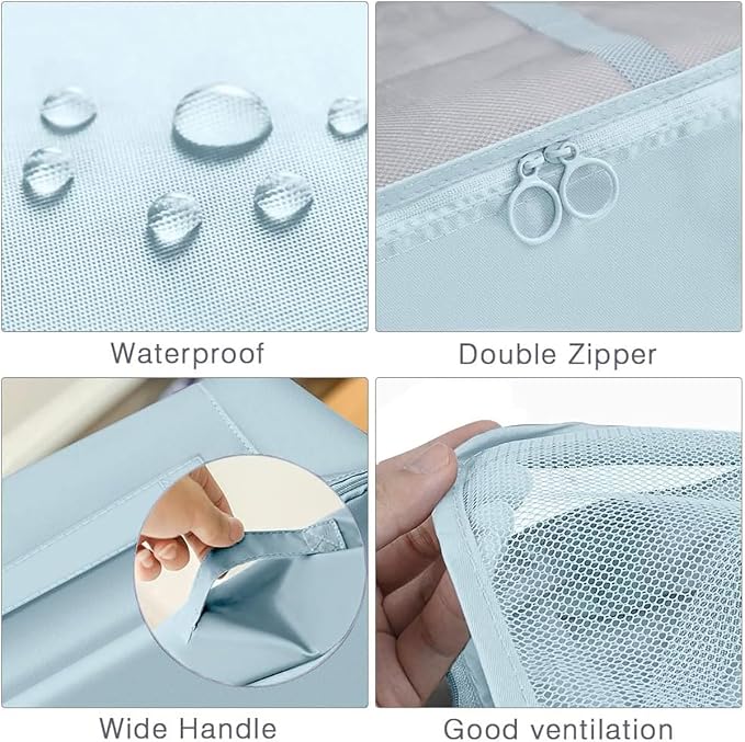 8 Pcs Packing Cubes, Travel Luggage Organizer for Men and Women, Toiletry Bag, Packing Cubes for Travel - Set of 8, 2. Sky Blue, 9 Pieces Set with Toothbrush Holder, Travel Accessories - Image 4