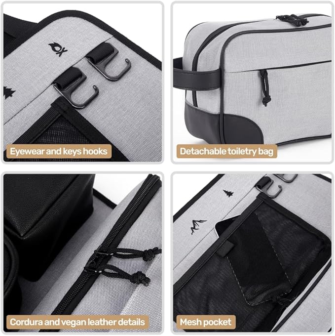 Living in a Bubble Seat back Organizer – Magnetic Toiletry and Cooler Pouch, Cordura Car Backseat Storage with Device Holder & Hooks, Multi-Compartment Utility Bag for Campervans & Family Travel - Image 6